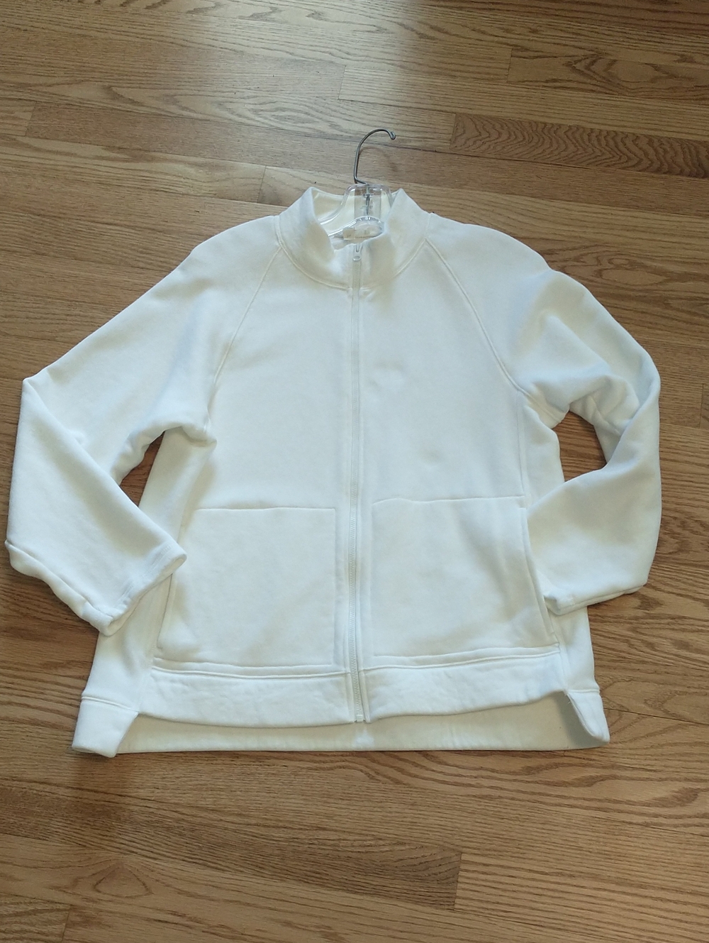 Eileen Fisher French Terry Zip Up With Pockets Small